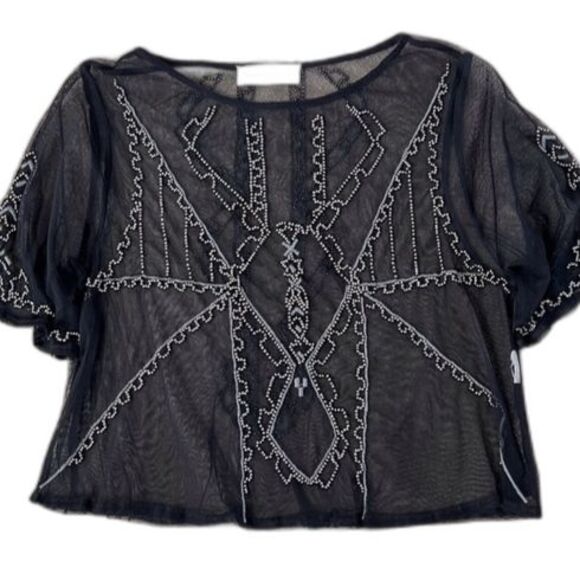 Abercrombie & Fitch Beaded and Embroidery Short Sleeve Top Size XS - Picture 4 of 5